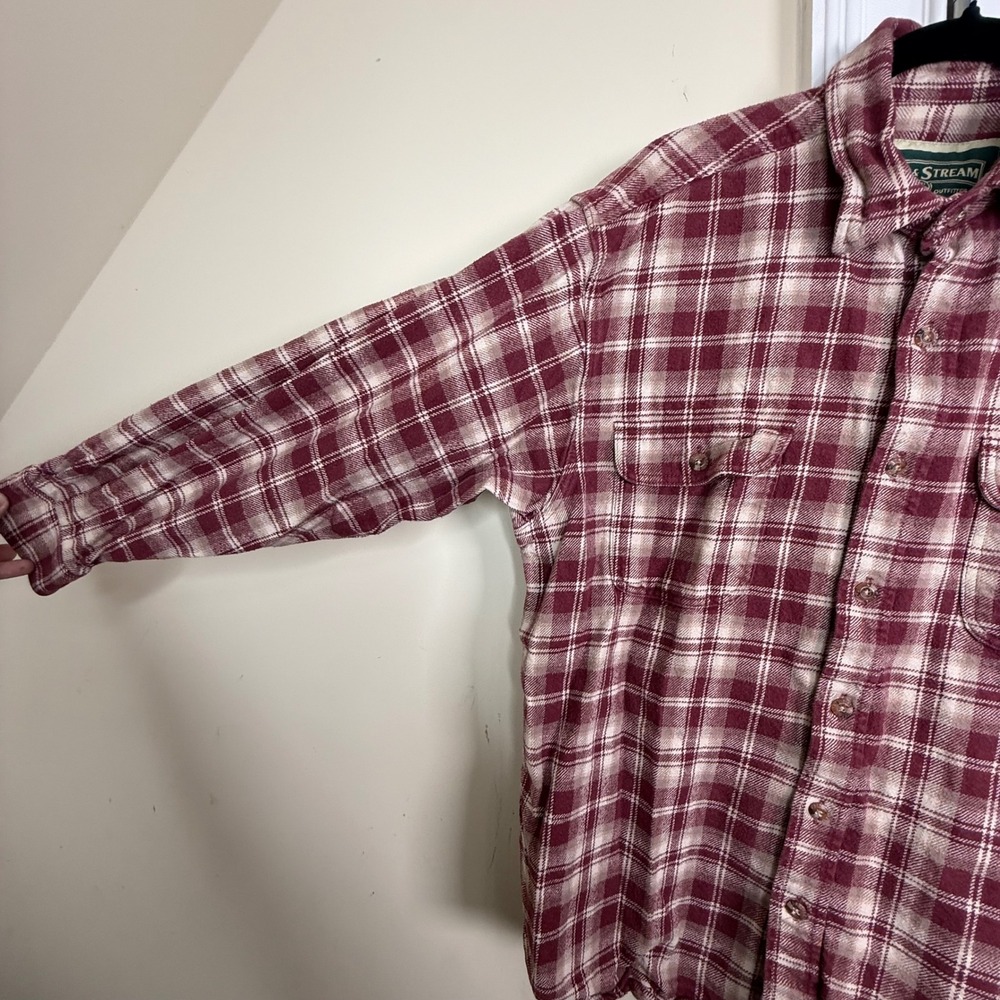 Field & Stream Heavy Flannel Shirt Mens XL Red Plaid Long Sleeve Cotton Outdoors - Picture 4 of 6